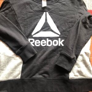Reebok Black Sweatshirt with White Logo and Red Delta